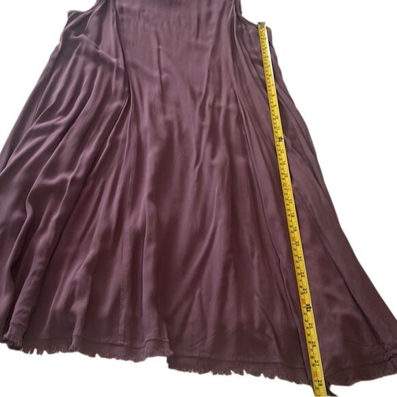 Altar'd State Eggplant Sleeveless Fringe Frayed Shift Dress Size Medium - Picture 10 of 11